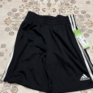 Adidas Black Shorts with White Stripes